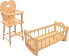 SET OF Dolls Wooden Rocking