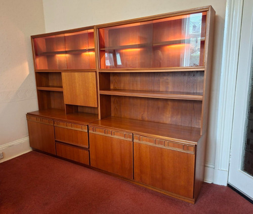 Two teak finish wall units - two,