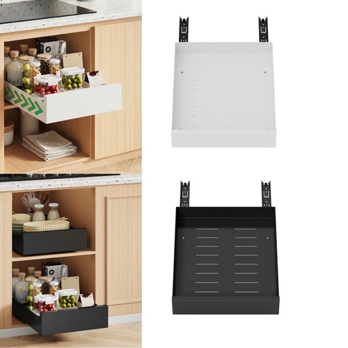 Pull out cabinet organizer - out,