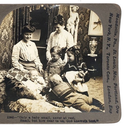 Stereoview family with baby - stereoview, of