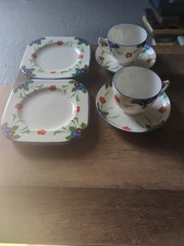 Vintage Wetley China 4 Plates 2 Cups 2 Saucers