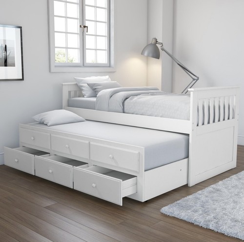 White single guest bed pull - guest,