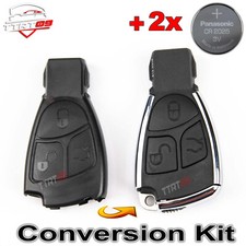 NEW KEY CONVERSION KIT FOR MERCEDES W168 W202 W203 W208 W210  +2x CR2025 BATTERY