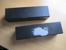 Two 2 in x 2 in cardboard coin collection storage boxes with 200 coin sleeves