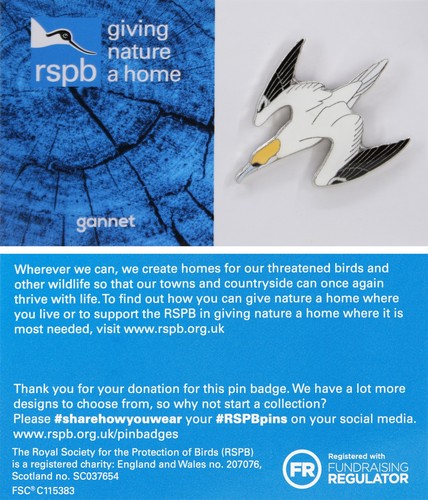 Rspb pin badge gnah gannet - pin,