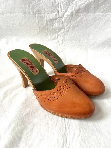 Vintage high heel mules - , brown