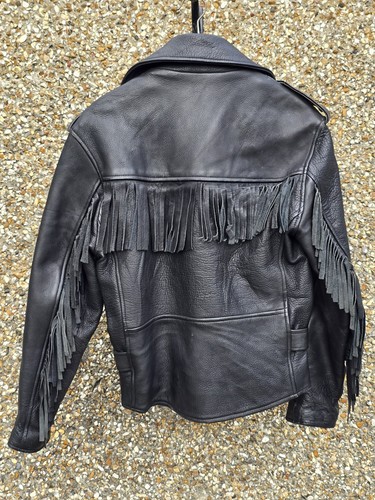 Men vintage leather jacket - leather,