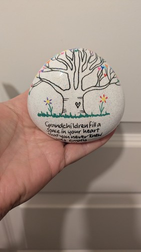 Hand painted pebble - painted, nice