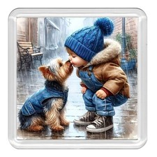 Yorkshire Terrier Dog & Boy