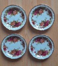 Set of 4 Royal Albert Old Country Roses Trinket Pin Dishes Plates
