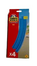 Tomy Tomica World Road & Rail System 7481 4 Sections Curve Rail Original Box