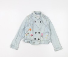 Next Girls Blue Denim Floral
