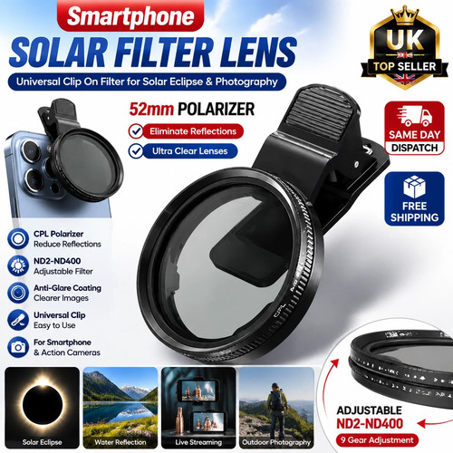 Smartphone lens solar filter - lens,