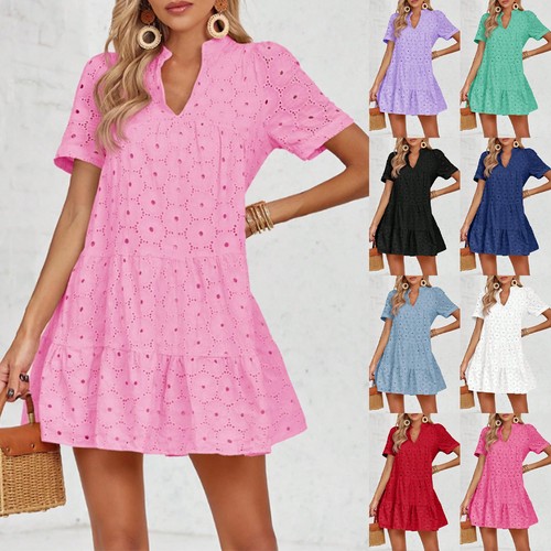 Womens cotton mini smock dress - womens,