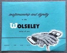 WOLSELEY CAR RANGE Sales Brochure 1962 #H&E 6187   HORNET - 1500 - 16/60 - 6/110