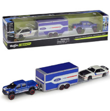 Maisto 1:64 2021 Ford F150 Raptor Trailer 1993 SVT Cobra Diecast Model Car