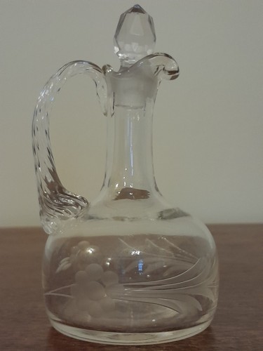 Vintage floral etched glass - vintage,