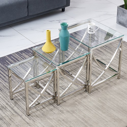 Set glass coffee table - set,