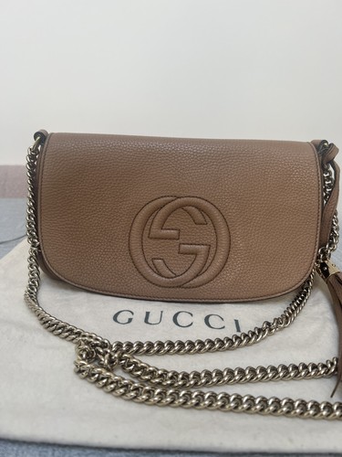 Gucci tan brown leather - gucci, gg