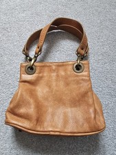 River Island Womens Vintage Leather Tan Small Mini Hobo Short Handle Bag. 