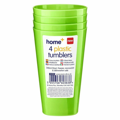4pk plastic tumblers coloured - plastic,