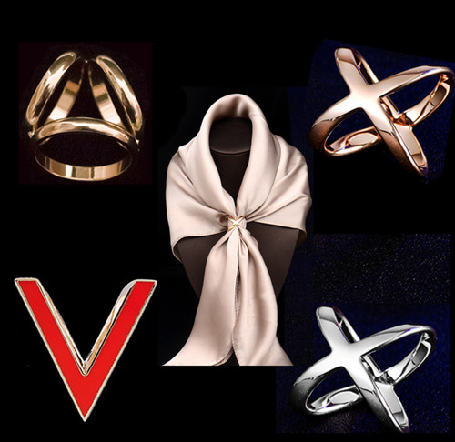 Women scarf ring brooch buckle - women,