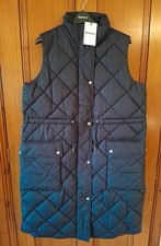 Barbour Rita Longline Puffer Gilet - Navy Blue/Tartan - Size 16 - RRP £229