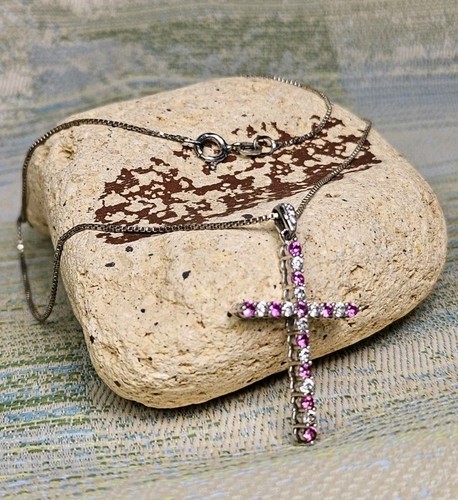 Sterling silver cross - silver,
