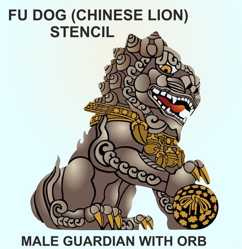 Large dog lion - dog, stencil