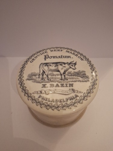 Antique pot lid pomatum beef - pot,