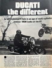 DUCATI GT 750 ORIGINAL 1974 ROAD TEST + DEALER ADVERT 3 PAGES