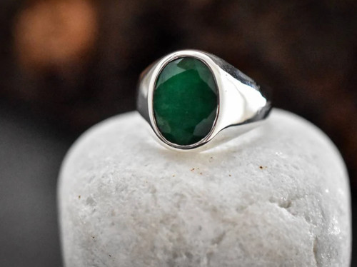 Genuine emerald men ring - genuine,