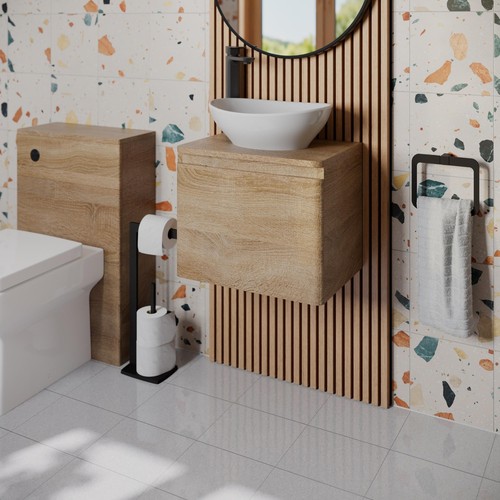 Wood wall hung vanity unit - wall,