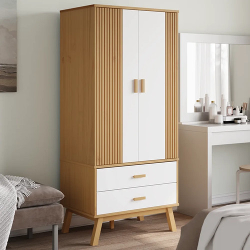 Wardrobe white brown - wardrobe,