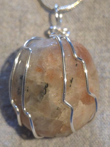 Sunstone pendant sterling - sunstone,