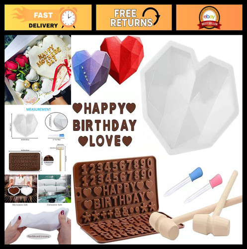 Heart silicone mold set - silicone,