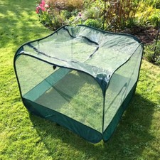 Garden Plant Pop up Net Cover Fruit Veg Cage with door - 1m L x 1m W x 0.75m H