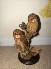 Country artists Vintage Owl Figurine – Detailed Woodland Sculpture