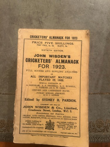 1923 wisden paperback with - 1923,
