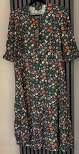 Wyse Aimee cutwork floral Dress Khaki Green Size 5 UK 16, BNWT