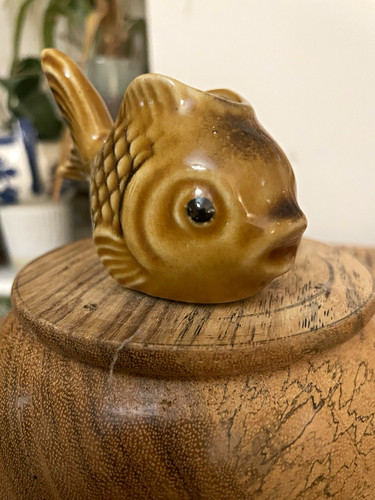 Unmarked brown glazed ceramic - brown,