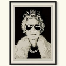 Mr. Brainwash "Queen Aviator" Signed edition.  Wall Art Very Rare Print.