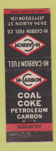 Matchbook cover hi carbon - -,
