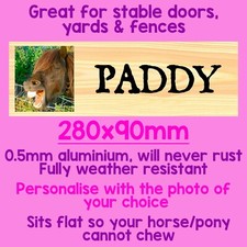 Personalised Horse Pony Stable Door Sign Metal Yard, Horse Feed, Horse Tack
