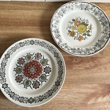 Broadhurst Kathie Winkle 2x Dinner Plates Romany Manderley Mid Century Ironstone