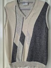 BHS Mens Cream/Grey Argyle