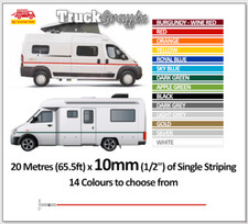 Motorhome Campers Graphics - Stripes 10mm stickers Decals includes GOLD & SILVER