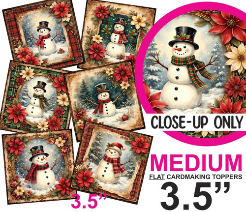 Christmas snowman card toppers - christmas,