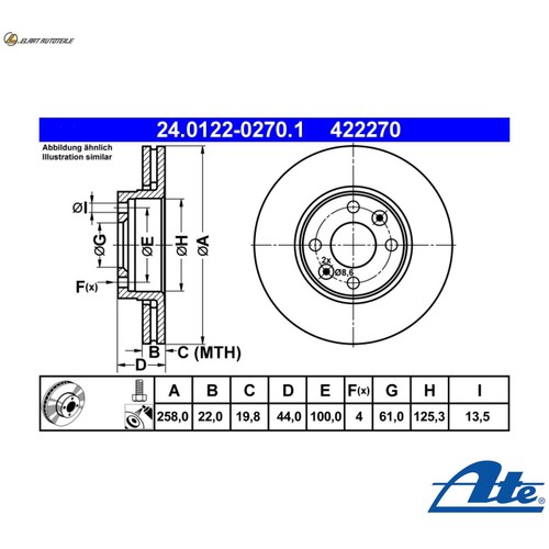 Brake discs 0122 0270 1 - 2x,