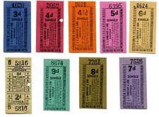 J.J. Longstaff & Sons, Mirfield, W.Yorks. Bus tickets.
